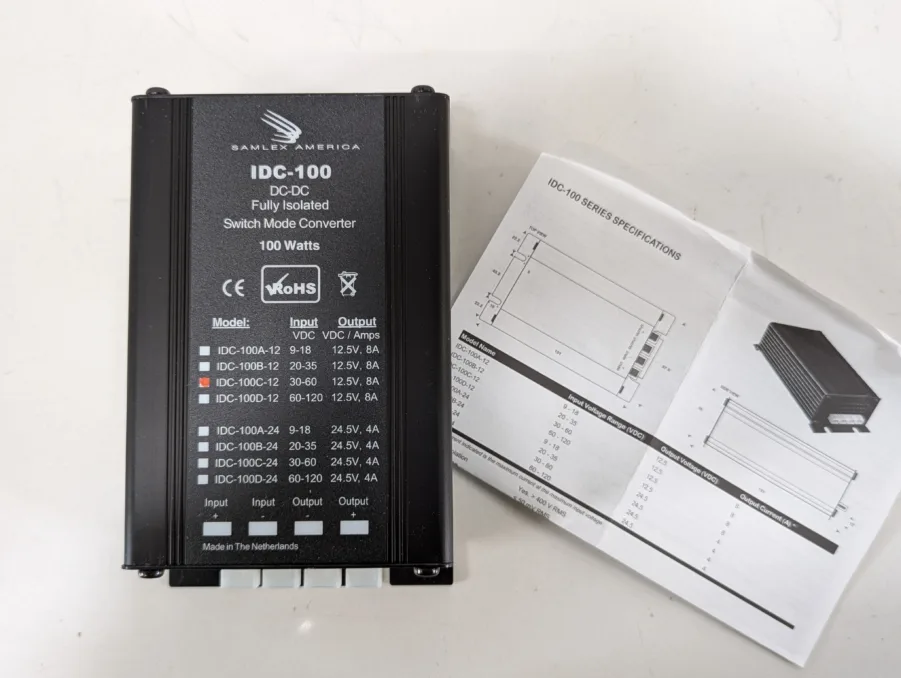 Samlex IDC-100C-12 100W DC-DC Converter 30-60V Input 12.5V Output NEW