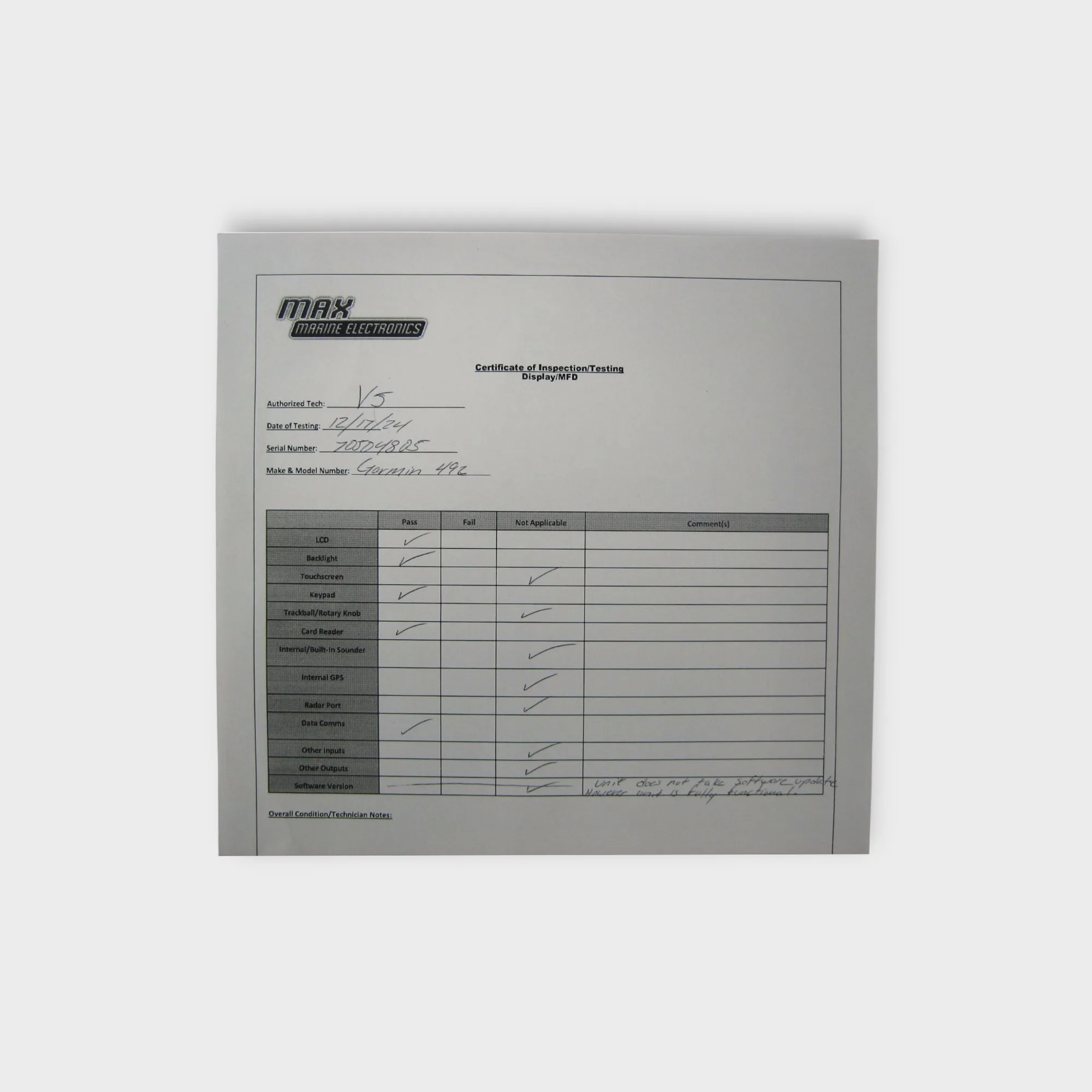 Garmin GPSmap 492 GPS Chart Plotter Tested Good* Max Marine Electronics
