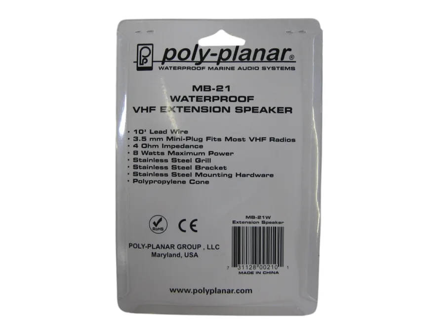 Poly-Planar MB21W Waterproof VHF Marine Extension Speaker (White) New-Old-Stock 90-Day Warranty - Image 5