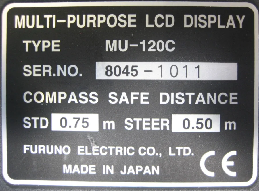 Furuno 12" MU-120C  Marine Monitor w/Sun Cover -Light Grey- Tested Good! - Image 9