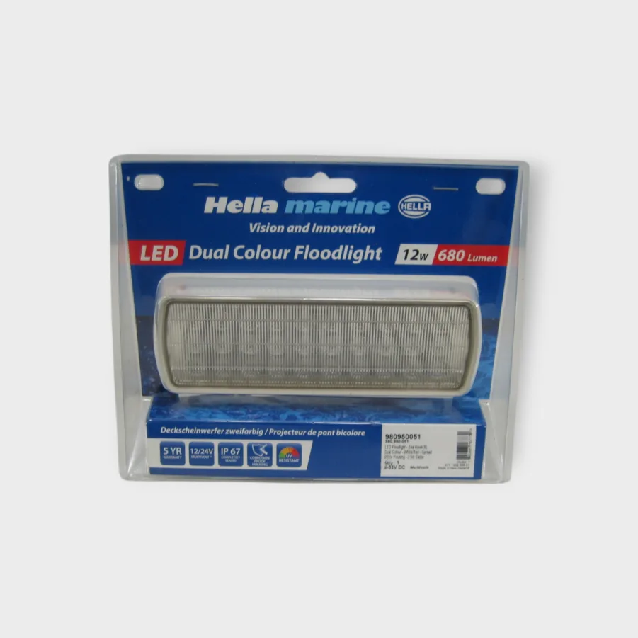 Hella Marine 980950051 LED Dual Color Floodlight White Red 12/24 Volts DC NEW
