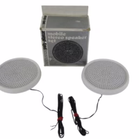 Poly-Planar A-2005 5 1/4'' Pre-Wired Mobile Stereo Speakers (White Grilles) New-Old-Stock