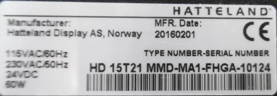 15" Jakob Hatteland HD 15T21 MMD Marine Monitor (Tested Good) - Image 9