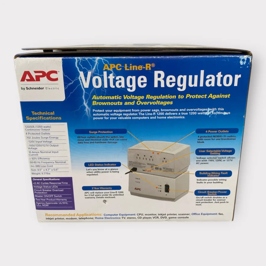 APC LE1200 Line-R 1200VA Automatic Voltage Regulator W/ 4 Outlets **New**