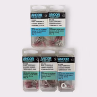 Ancor 230204 Double Crimp Nylon Ring Terminal 22-18 AWG 1/4" Screw *Lot of 25*