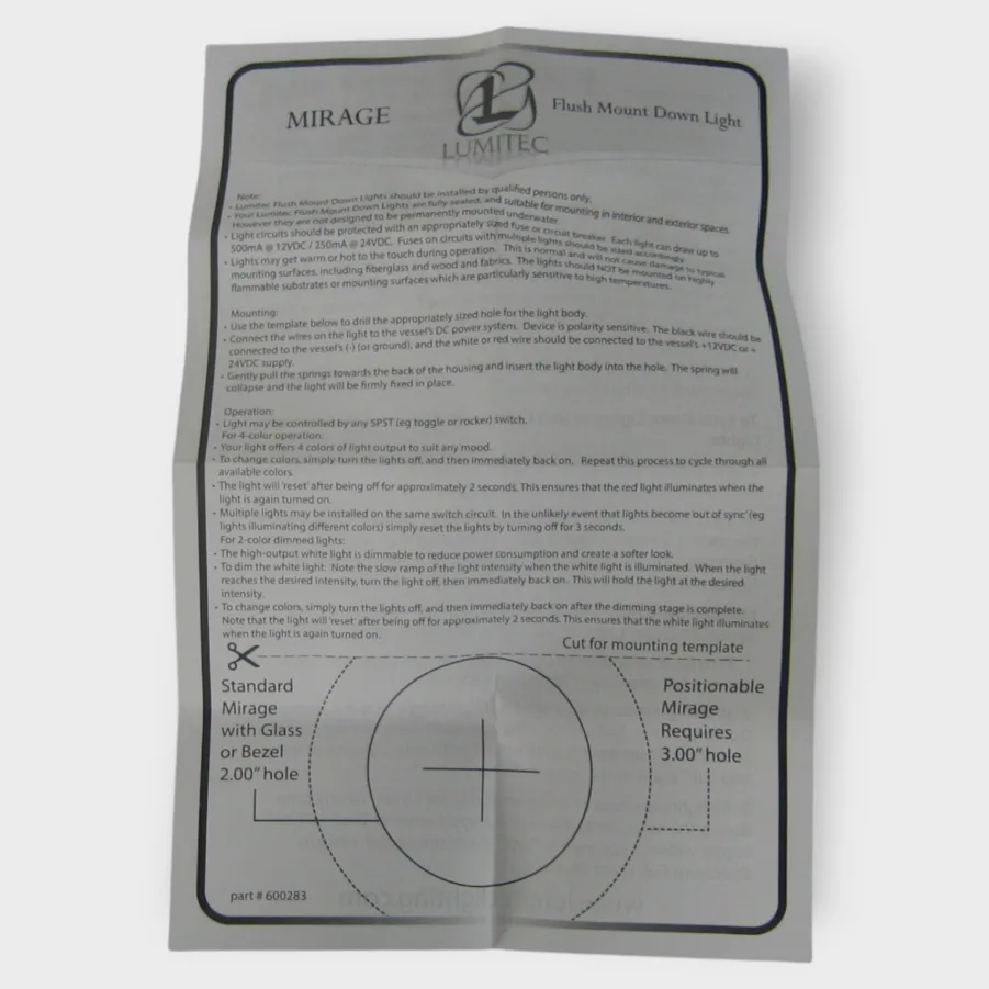 Lumitec 600573-G Mirage Flush Mount Down Light Polished SS Non-Dimming White - Image 7