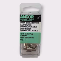 Ancor 201259 Marine Grade PL259 Crimp-On UHF Male Plug For RG8U Coax Cable *New*