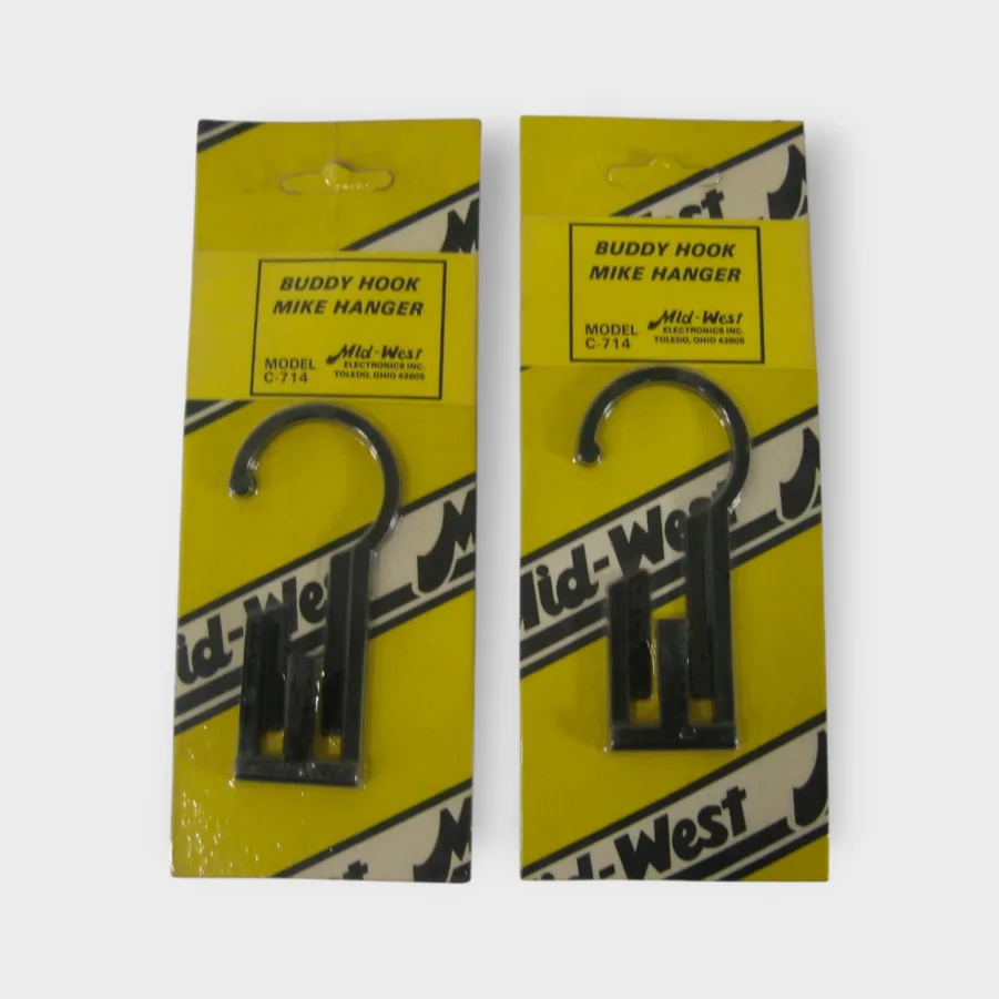 Mid-West Electronics C-714 Buddy Hook Mike Hanger CB Radio Black Mic Hook QTY 2