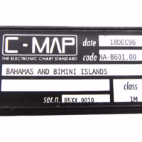 C-Map C-Card Bahamas and Bimini Islands NA-B601.00 18 DEC 1996 Free US Shipping 90 Day Warranty