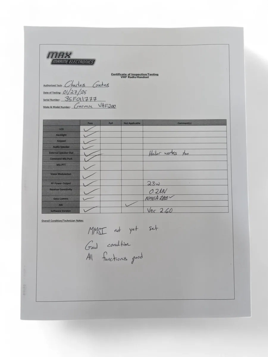 Garmin VHF200 Marine VHF DSC Transceiver - Tested - *Transceiver Only* - Image 7