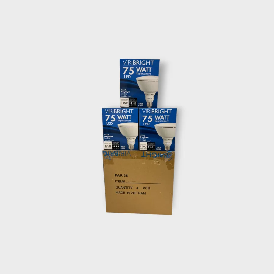 Viribright LOT OF 7 - 750077 75W Equal Light Bulbs 15W PAR38 LED 6000k Dimmable