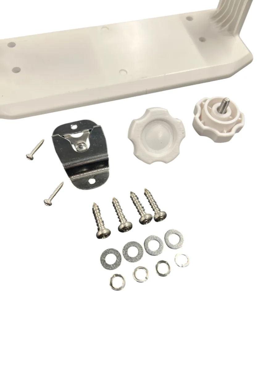Icom IC-M602/604 Mounting Bracket, Knobs, and Mic Clip - White - NEW OLD STOCK - Image 4