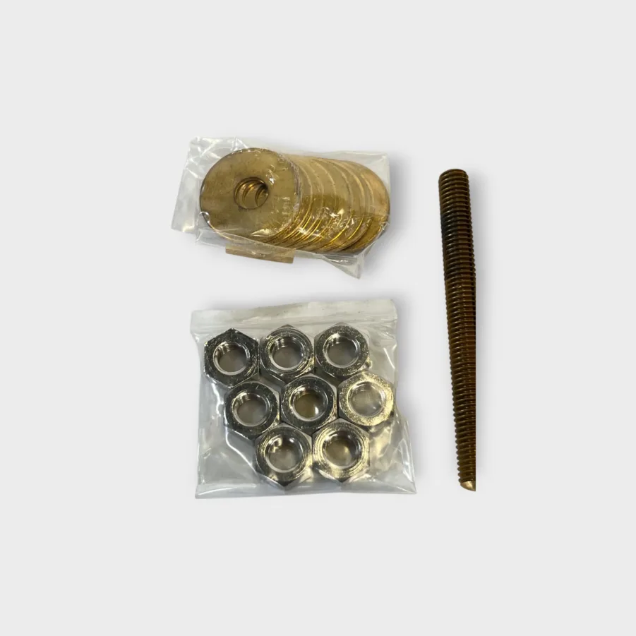 Transducer Hardware QTY4 Lot of 4 5/16"-20 x 3" Bronze Studs 8x Washers 8X Nuts - Image 4