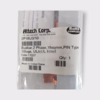 Altech Corp 2P18U3/10 2 Phase Busbar - 10 Lug- 600V 80A- NEW