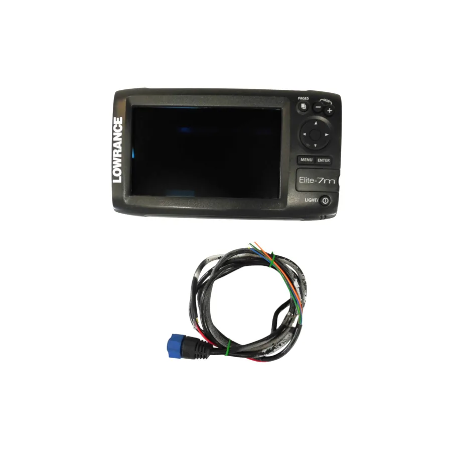 Lowrance Elite-7M ChartPlotter With Internal GPS (Tested Good) W/Power Cable