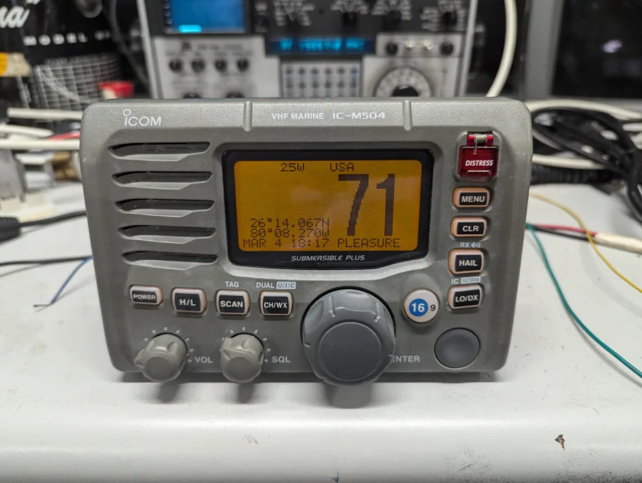 Icom IC-M504 Marine DSC VHF Transceiver With Rear Connected HM-126RG Mic - Image 4