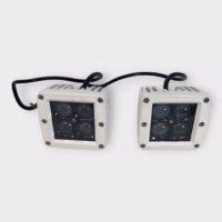 Marine Boat White LED Flood Light Pod Cube White Housing 12 Volt *QTY 2*
