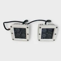 Marine Boat White LED Flood Light Pod Cube White Housing 12 Volt *QTY 2*