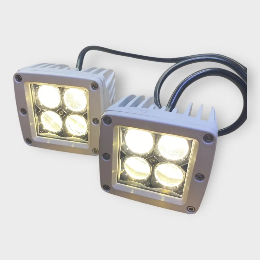 Marine Boat White LED Flood Light Pod Cube White Housing 12 Volt *QTY 2* - Image 6