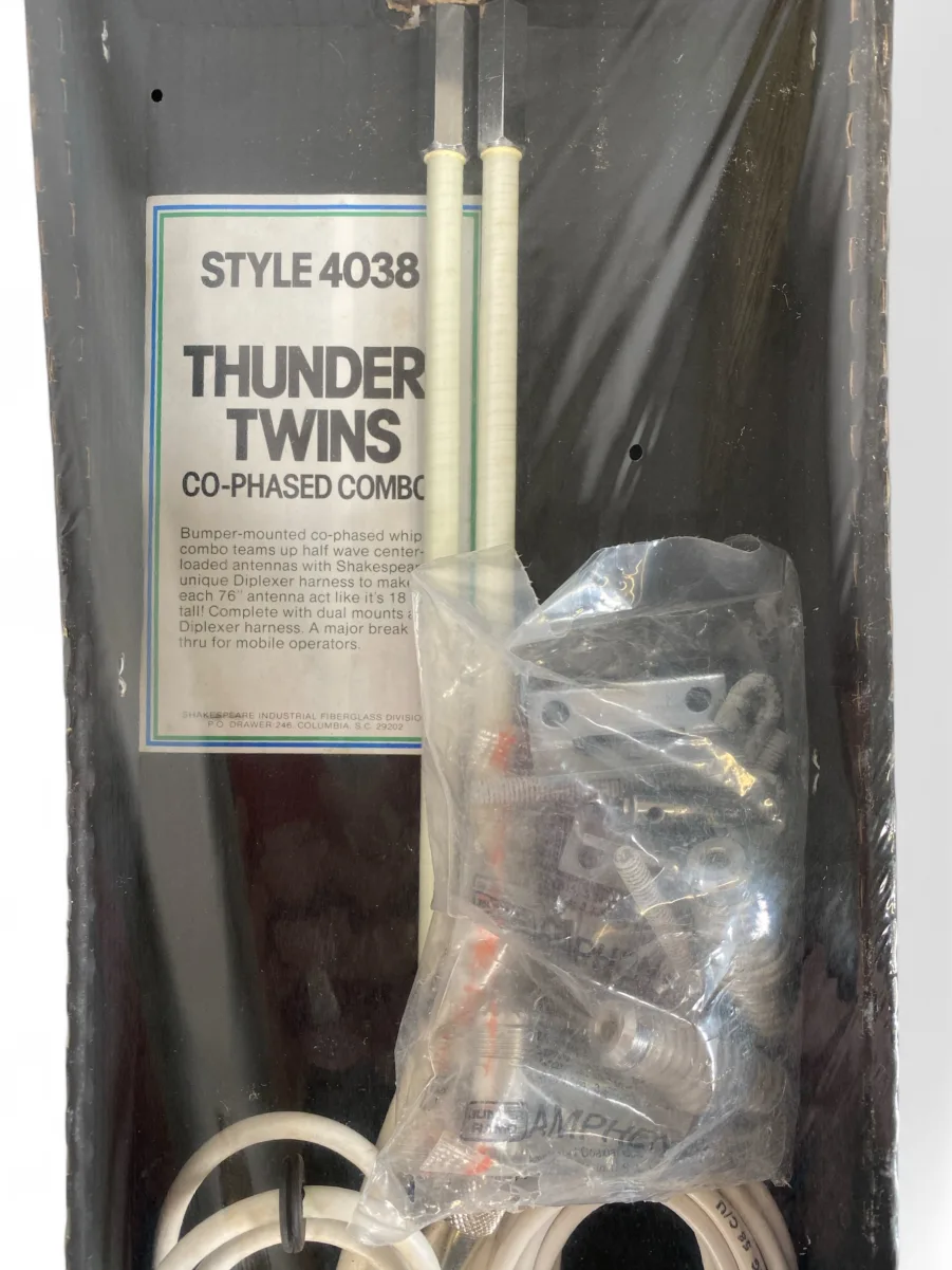 Shakespeare 4038 76" Thunder Twins Co-Phased Bumper Mount CB Antennas **New** - Image 2