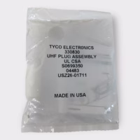 Tyco 330830 Cable Connector Silver Coaxial UHF Male Pin Plug Straight Crimp-On