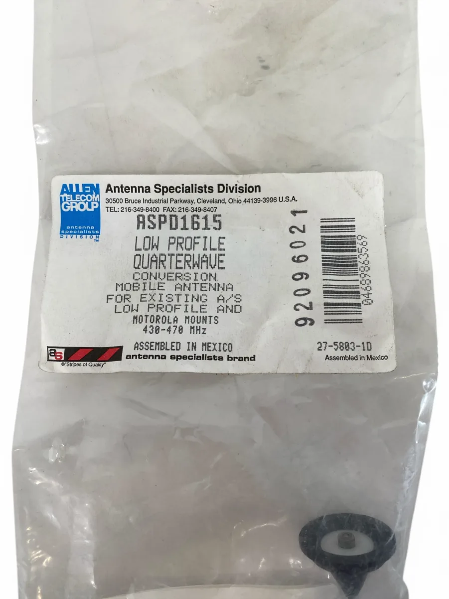 Antenna Specialists ASPD1615 6" UHF Mobile NMO Antenna (430-470 MHz) **New** - Image 2