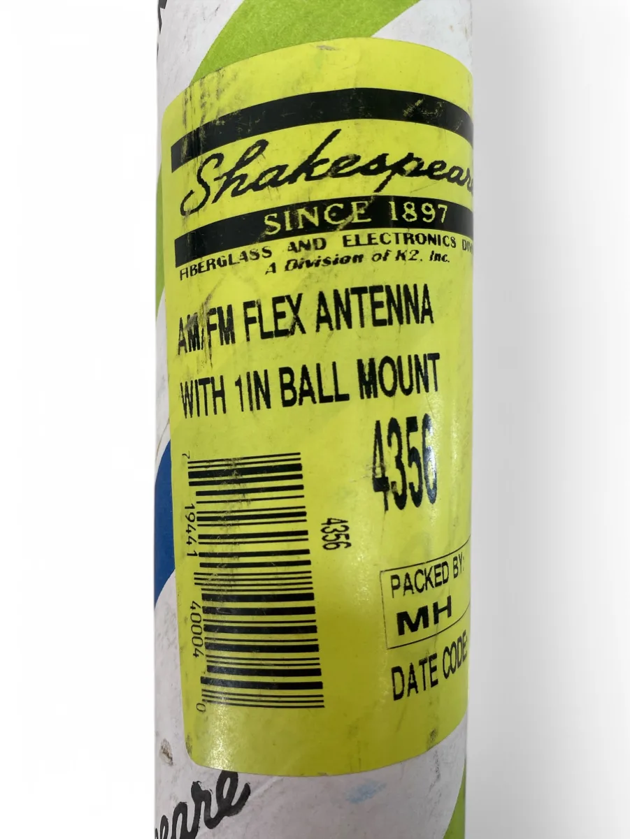 Shakespeare 4356 10.5" AM/FM Flex Antenna W/ 1" Ball Mount - Black **New** - Image 2