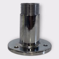 Marine Boat Stainless Steel 3" Base Mount Antenna Male Thread 1.25"