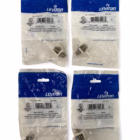 Leviton 41084-FWF Snap-In Quickport Nickel F-Connector - White **Lot of 4**