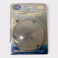 Hella 2617HI Interior Lamp Clear Lens 4.5" 12V White Polycarbonate Base *NEW*