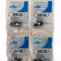Leviton 41106-RE6 Voice Grade 6P6C Quickport Snap-In Jack - Black **Lot of 4**