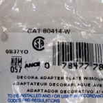 Leviton 80414-W Blank Decora Adapter Plate W/ Mounting Screws - White **Lot of 3** - Image 4