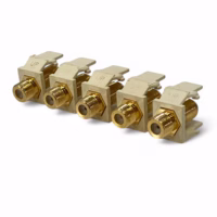 Leviton 40831-BA Snap-In Quickport Gold F-Connector - Almond **Lot of 6**