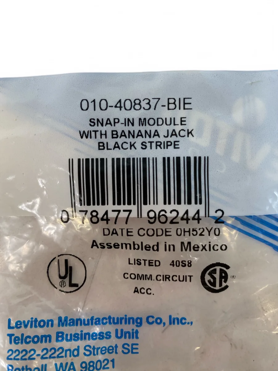 Leviton 010-40837-BIE Gold-Plated Banana Jack Quickport Connector - Ivory **Lot of 3** - Image 4