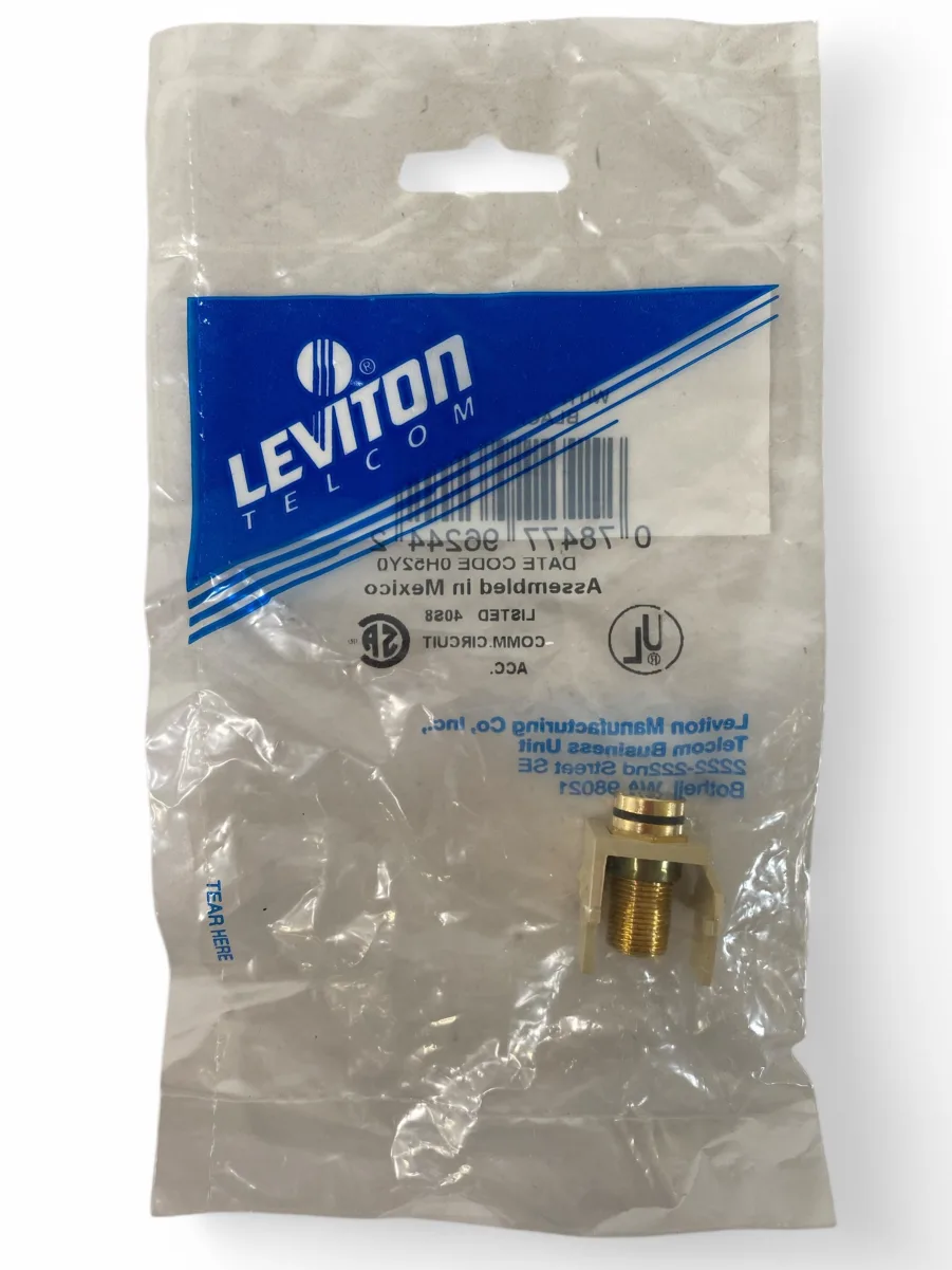 Leviton 010-40837-BIE Gold-Plated Banana Jack Quickport Connector - Ivory **Lot of 3** - Image 3