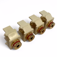 Leviton 40837-BIR Red-Striped Banana Jack Quickport Connector - Ivory **Lot of 4**