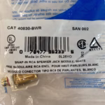 Leviton 40830-BWR Snap-In Quickport Gold RCA Speaker Jack - White **Lot of 4** - Image 3
