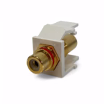 Leviton 40830-BWR Snap-In Quickport Gold RCA Speaker Jack - White **Lot of 4** - Image 4