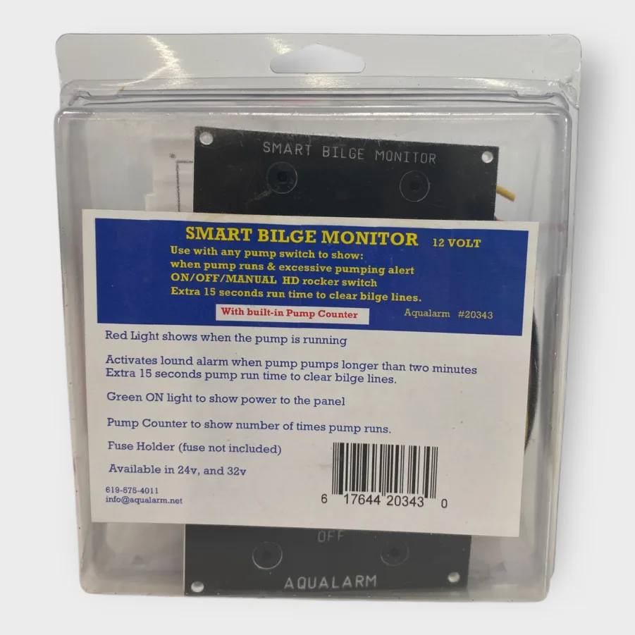 Aqualarm 20343 Smart Bilge Monitor With Built-In Pump Counter 12 Volt *NEW*