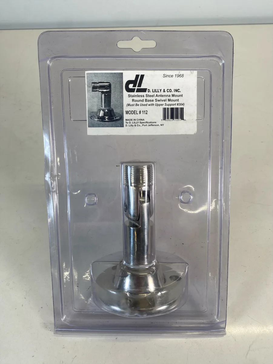 D. Lilly 112 Stainless Steel Round Base Swivel Antenna Mount (1"-14 Thread) **New** - Image 6