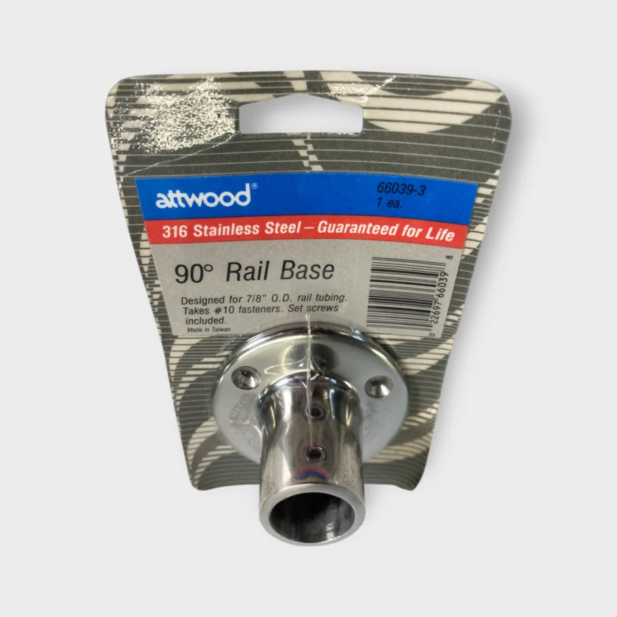 Attwood 66039-3 90 Degree Rail Base For 7/8" OD Rail Tubing -New/Old Stock- Free Shipping - Image 4