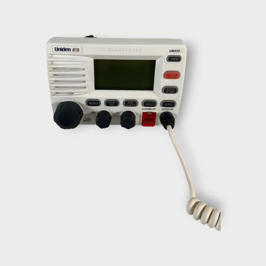 Uniden ES UM525 White VHF RADIO - Submersible Marine TESTED - Image 2
