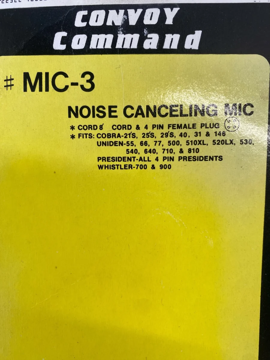 Convoy Command MIC-3 4-Pin Dynamic Noise Cancelling Microphone *New-Out of Box* - Image 6