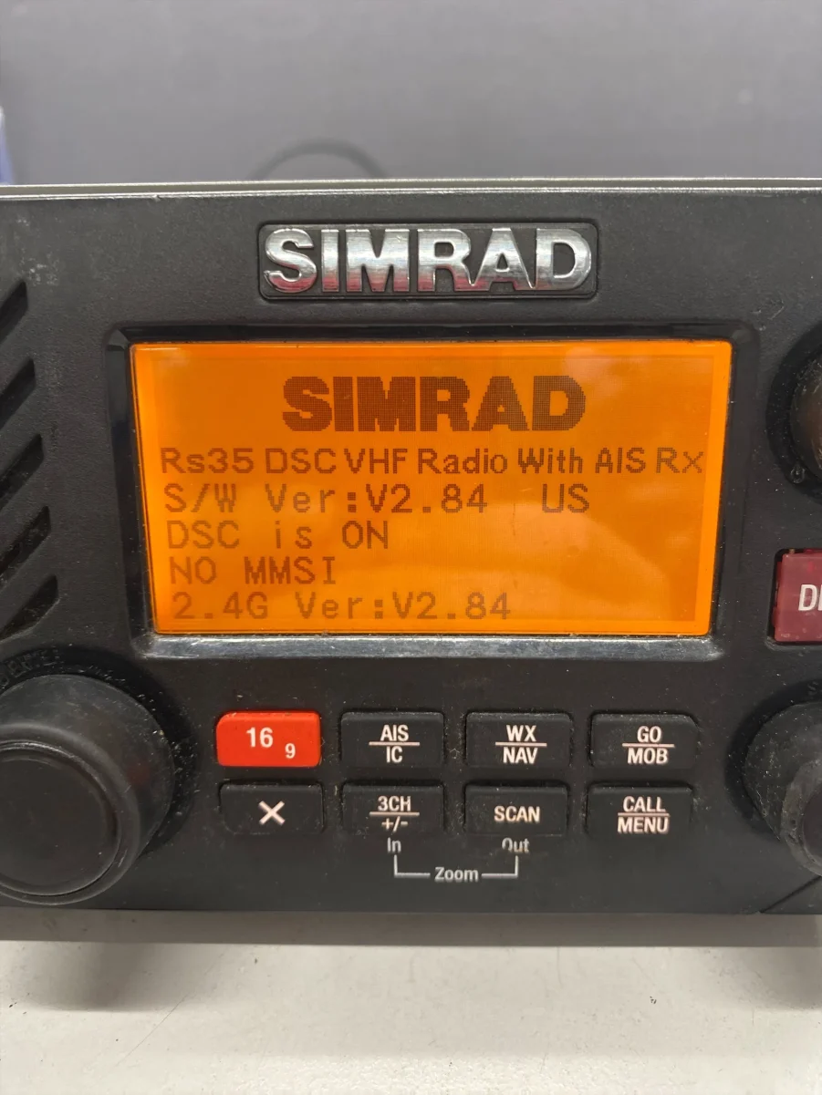 Simrad RS35 Marine DSC VHF Radio W/ Receive Only AIS - Rebuilt Cable - Tested - Image 2