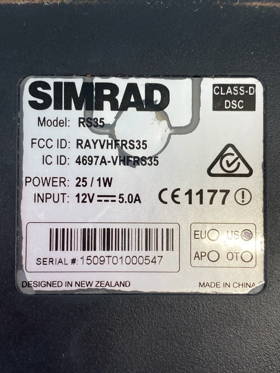 Simrad RS35 Marine DSC VHF Radio W/ Receive Only AIS - Rebuilt Cable - Tested - Image 11