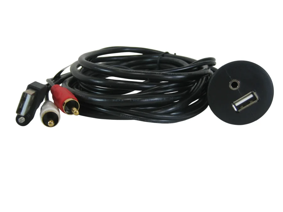 Fusion 010-12381-00 Panel Mount USB/3.5 mm AUX Connector 90-Day Warranty