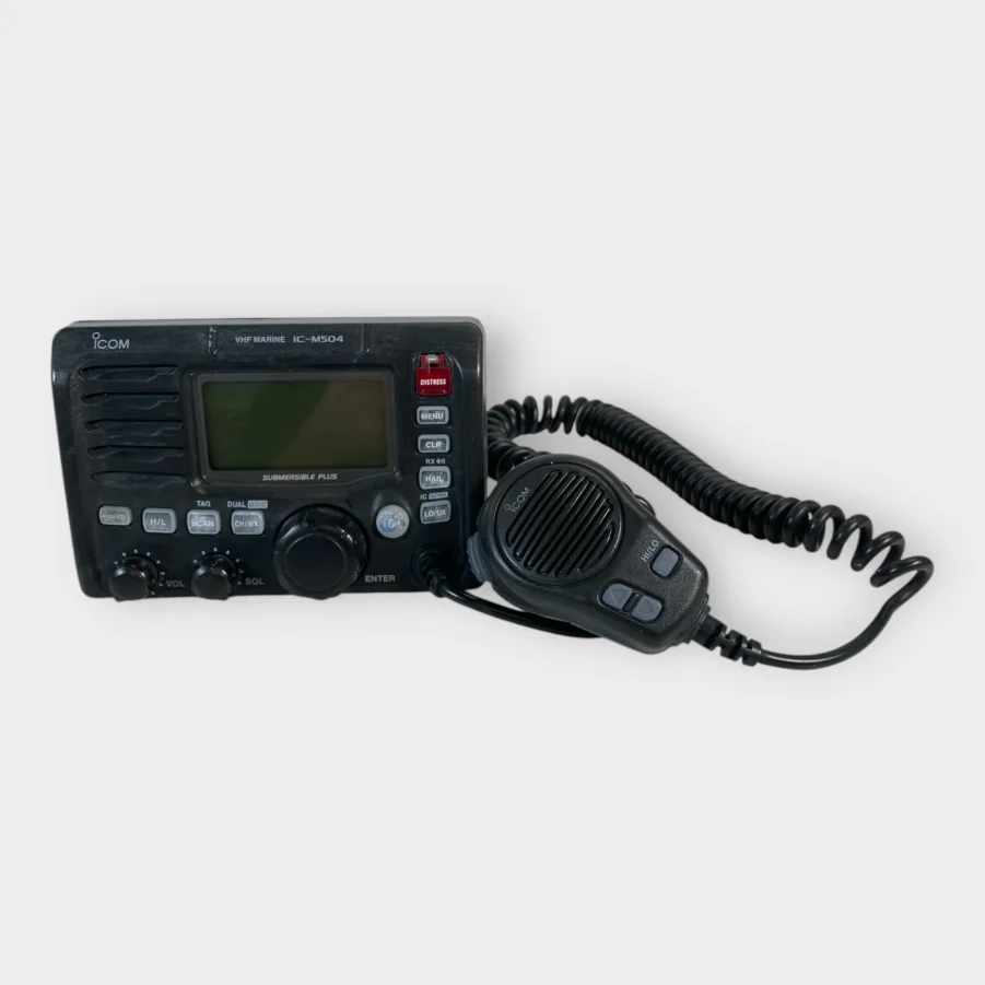 Icom IC-M504A Marine DSC VHF Transceiver W/ Attached Mic -Tested- Free Shipping