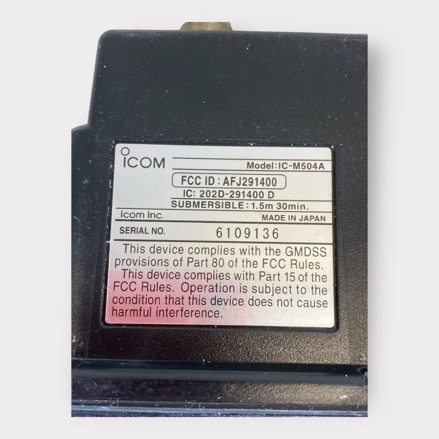Icom IC-M504A Marine DSC VHF Transceiver W/ Attached Mic -Tested- Free Shipping - Image 9