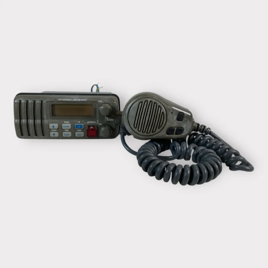 Icom IC-M302 DSC VHF Marine Radio Transceiver W/ HM-141G Hand Mic - Tested