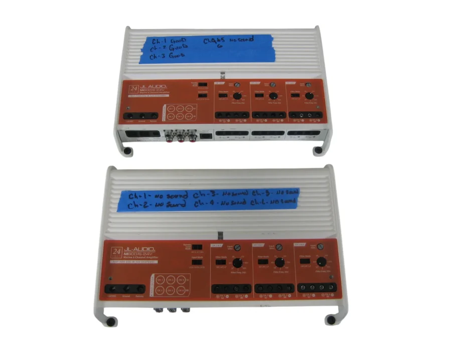 JL Audio M600/6-24V Marine Amplifier Lot Of 2 As-Is For Parts/Repair No Returns No Warranty